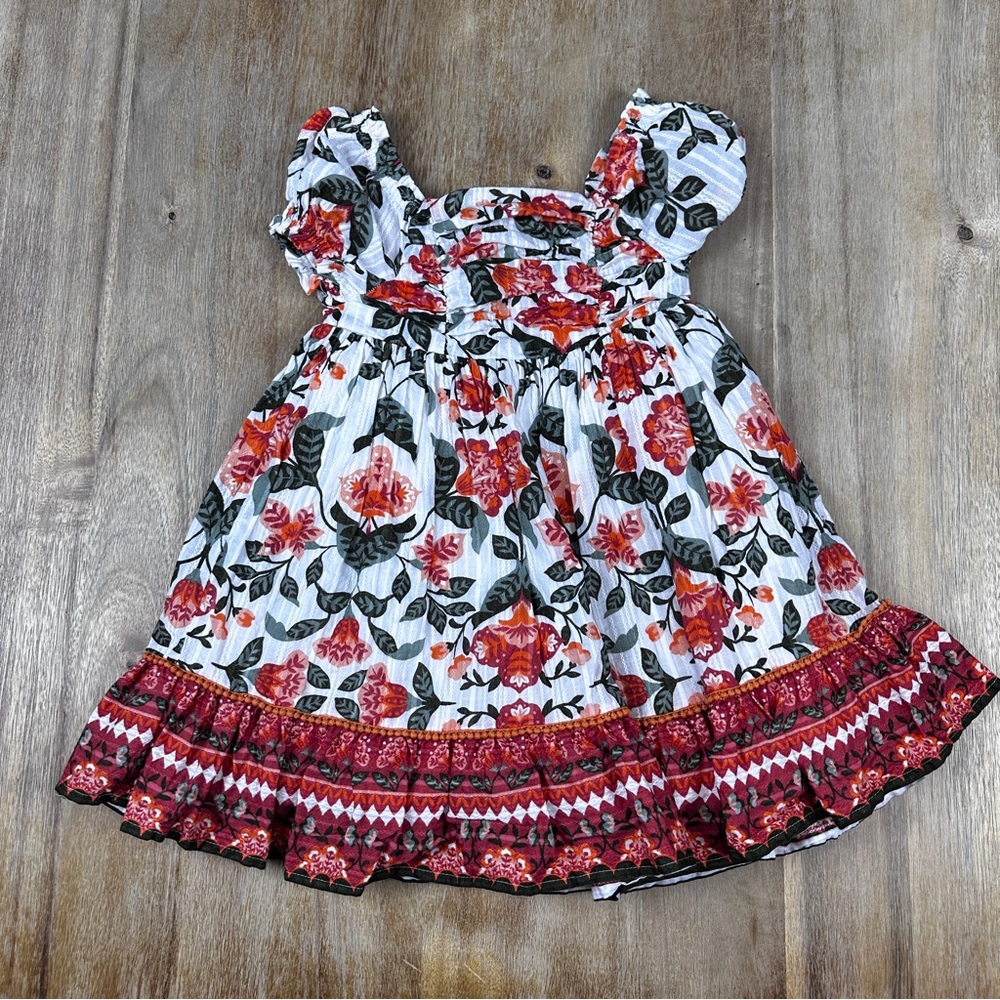 Haute Hippie 100% Cotton Girls Boho Floral Dress